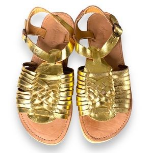 Agave Girl Leather Gold Hurrache Sandals Size 8